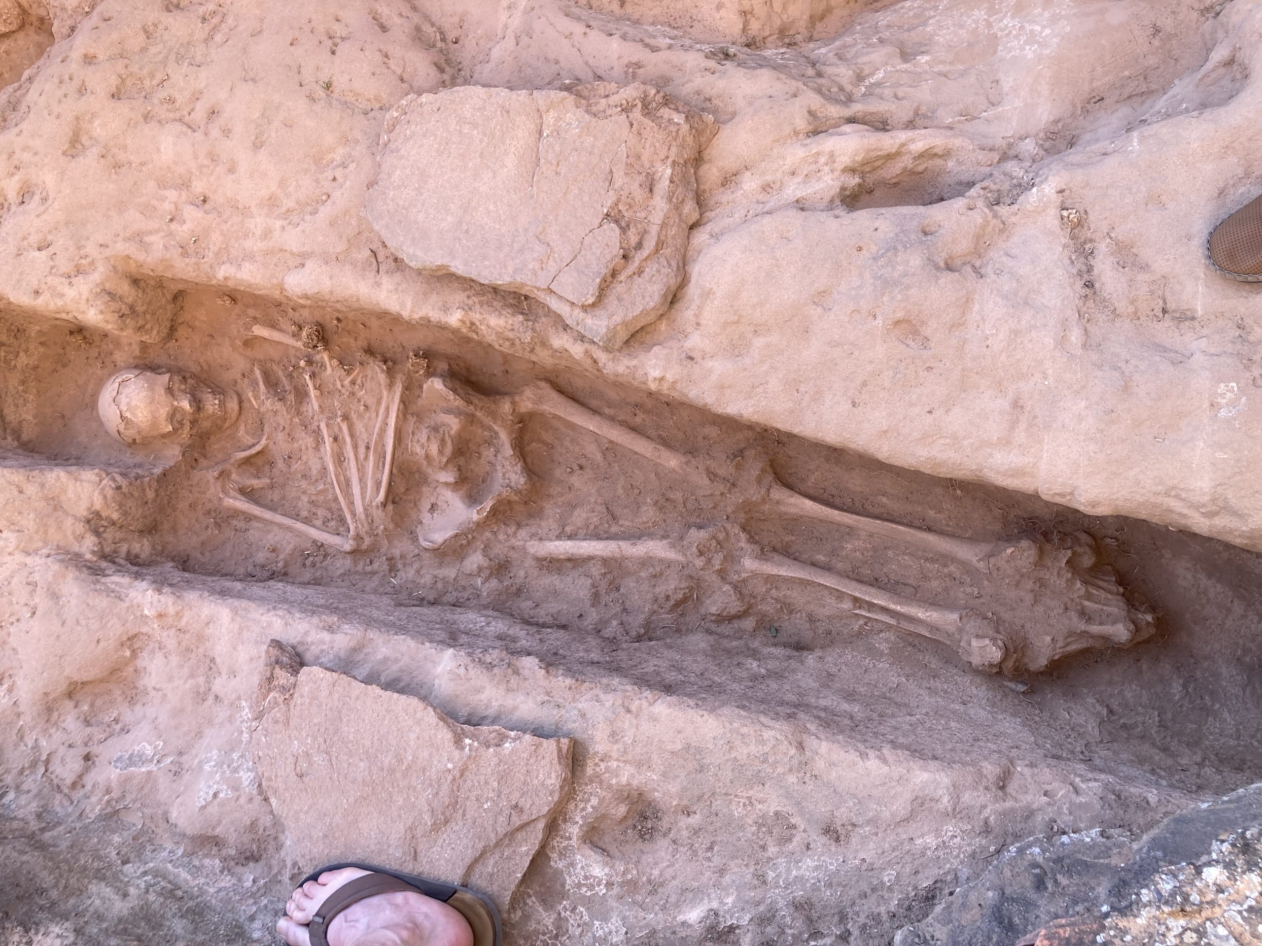 Halladas nueve tumbas antropomorfas en la necrópolis de San Miguel