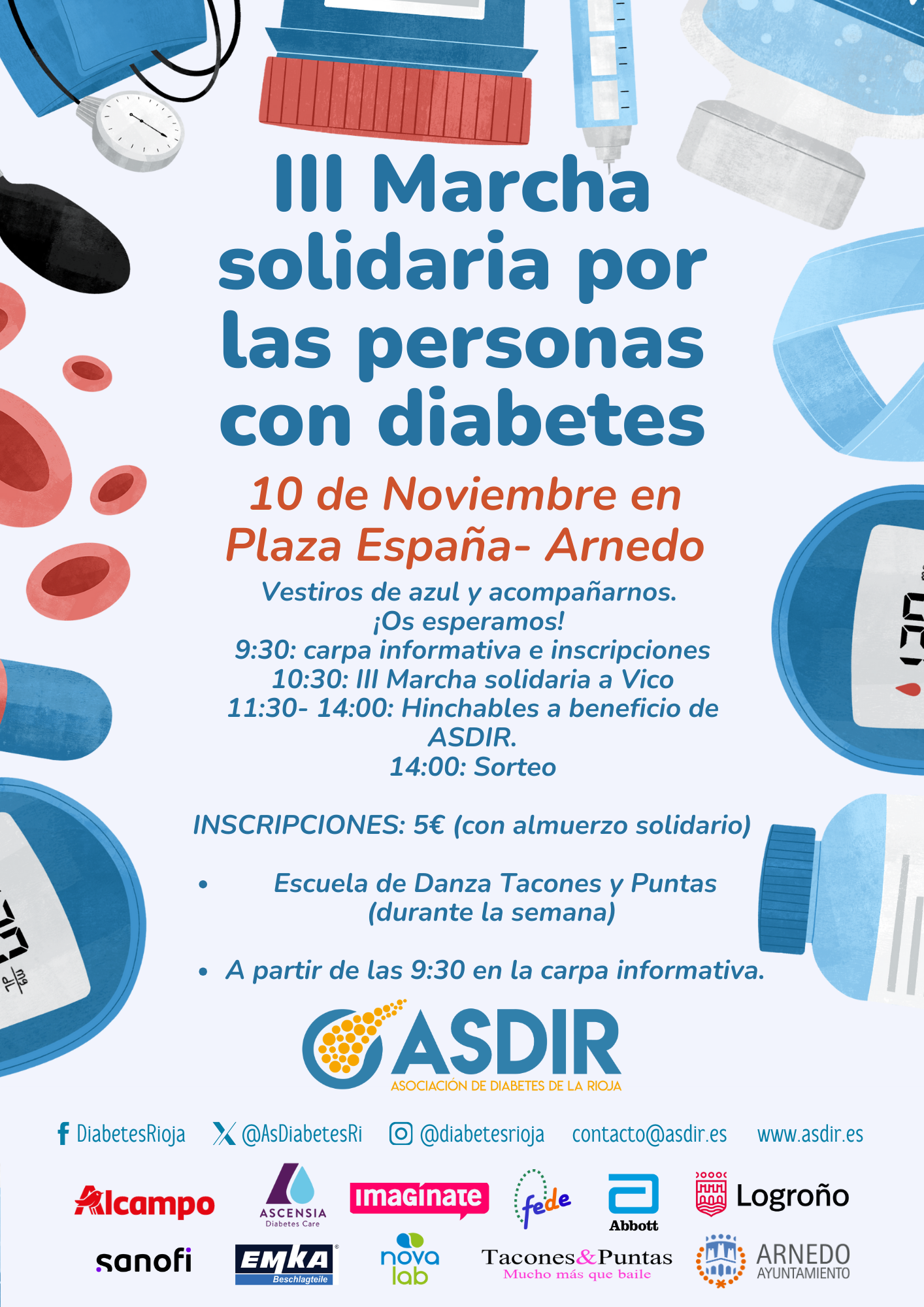 Este domingo 10, III Marcha Solidaria por la Diabetes en Arnedo